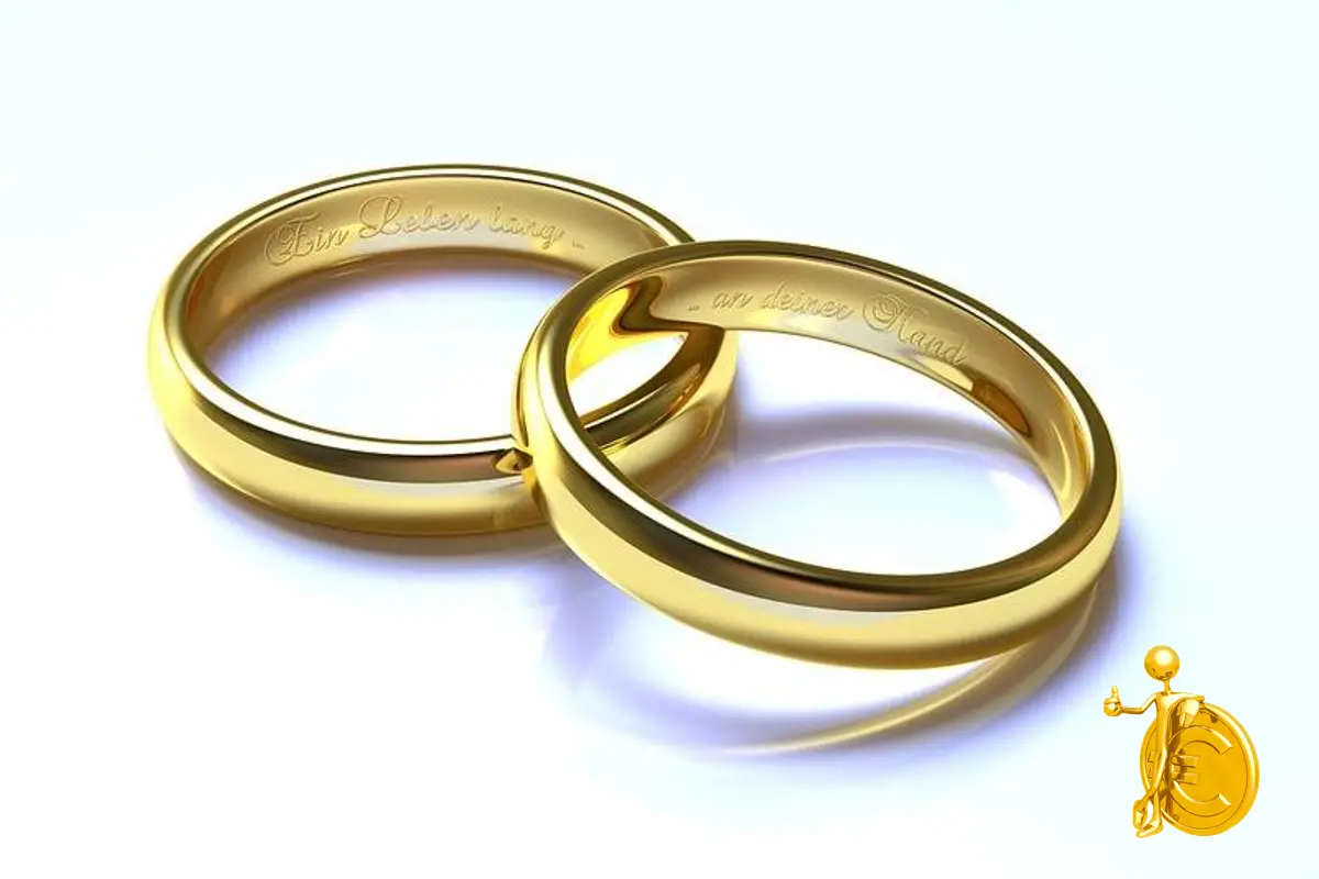 Due fedi d'oro con un'incisione visibile all'interno